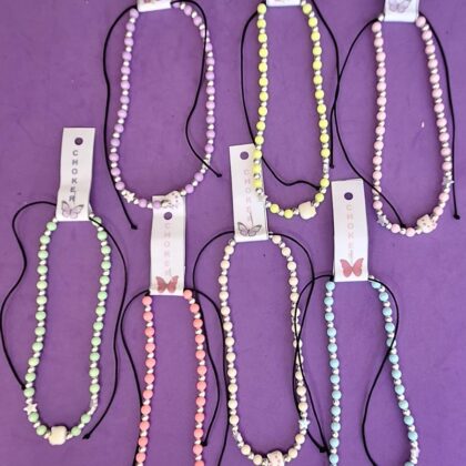 Collar Choker de perlas "Hello Kitty"