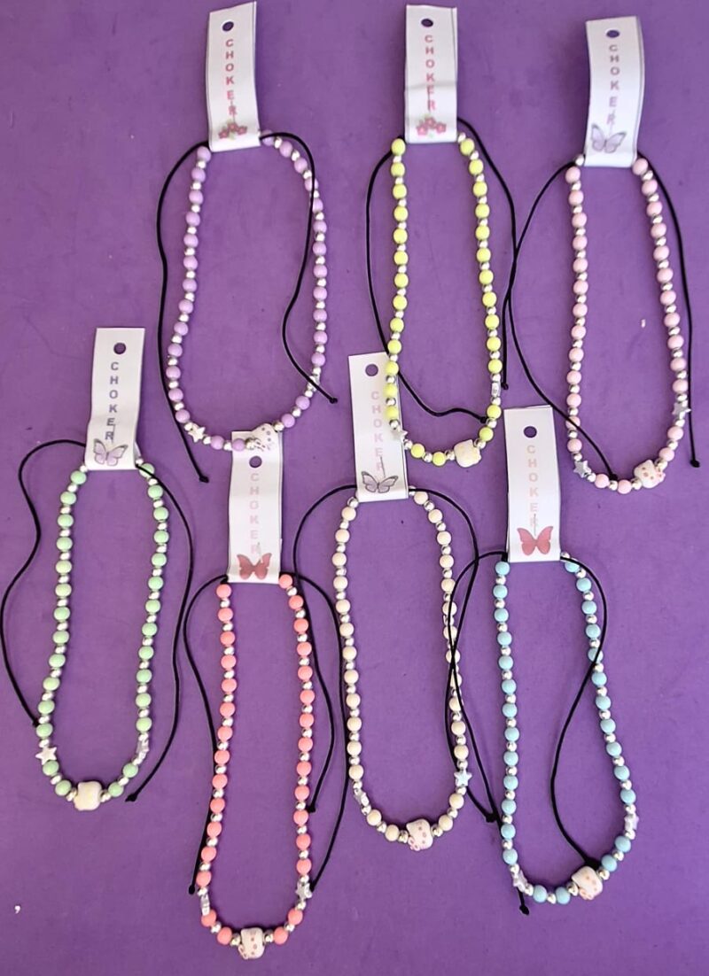 Collar Choker de perlas "Hello Kitty"