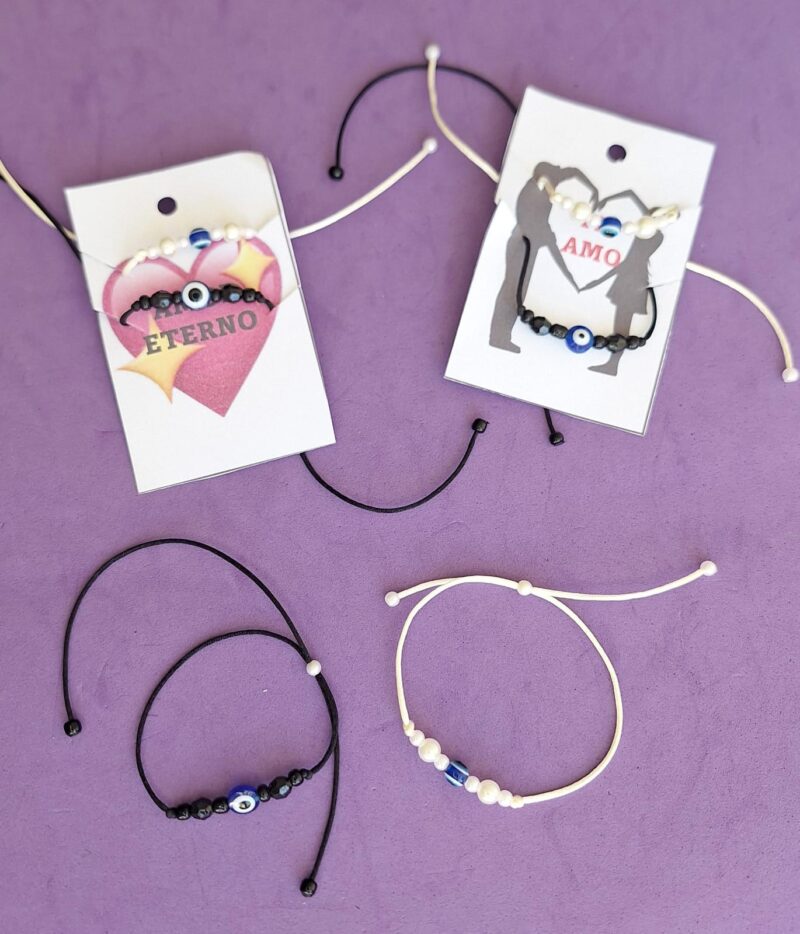 Pulseras para compartir c/ojo Turco x par