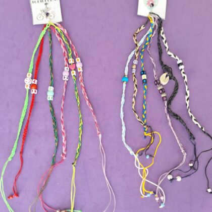 Tobillera Macramé c/cuentas surtidas x6