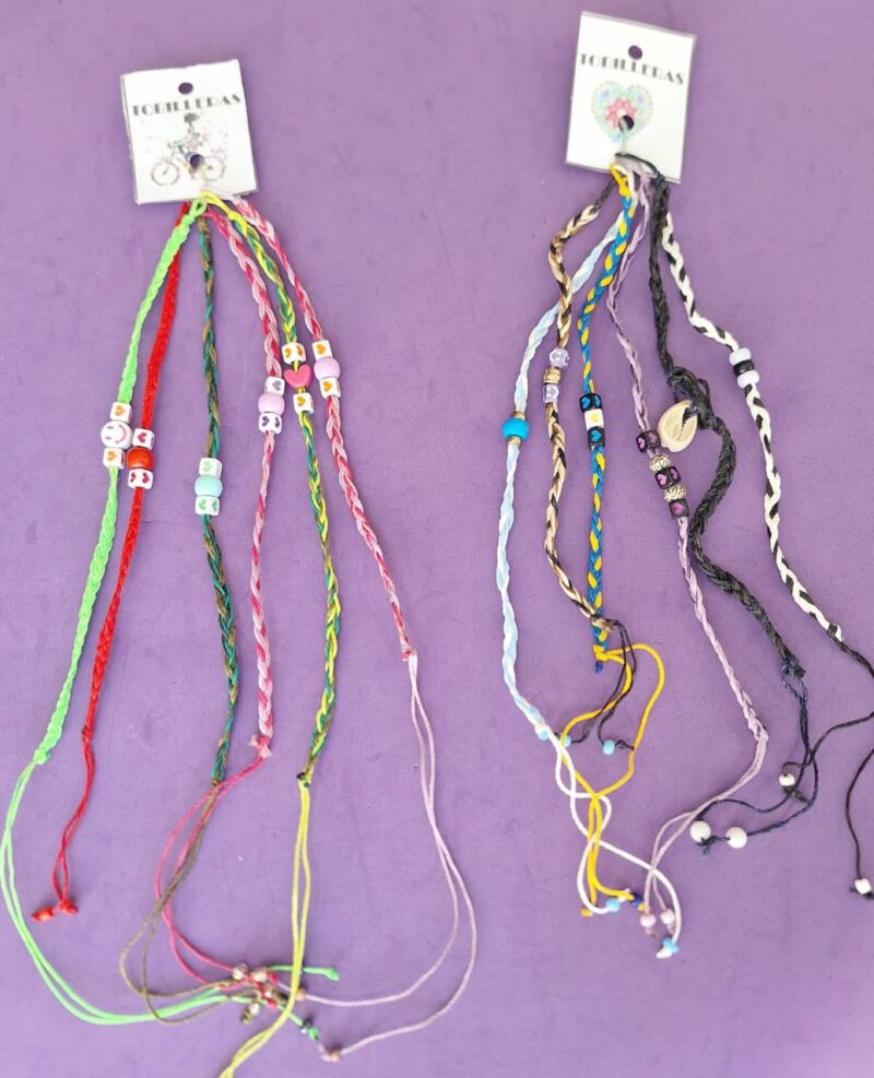 Tobillera Macramé c/cuentas surtidas x6