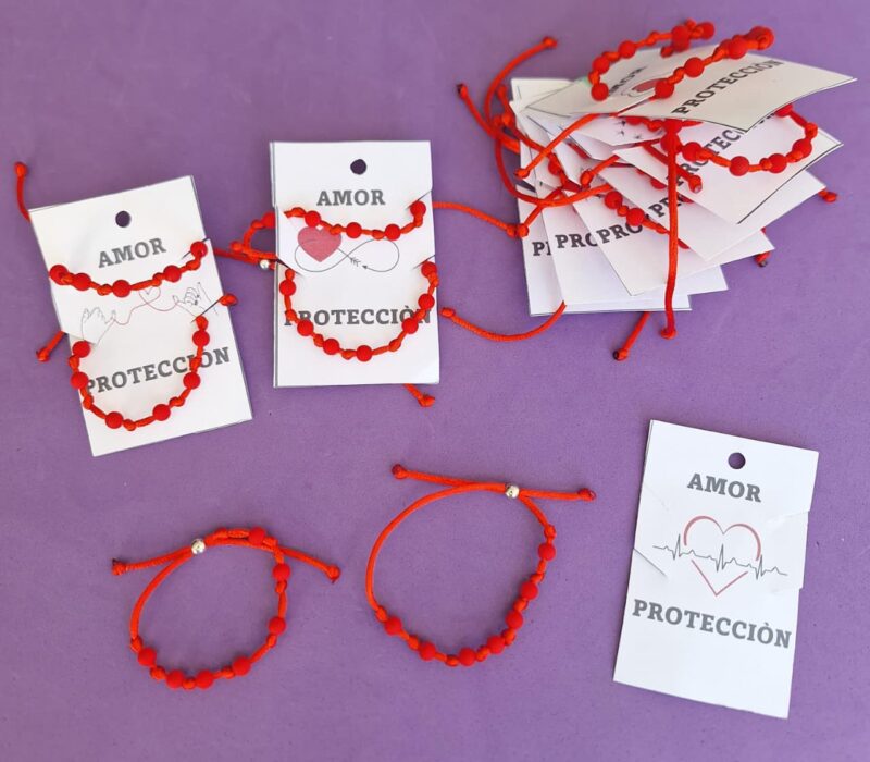 Pulseras de cordón "Amor y Protección" x par