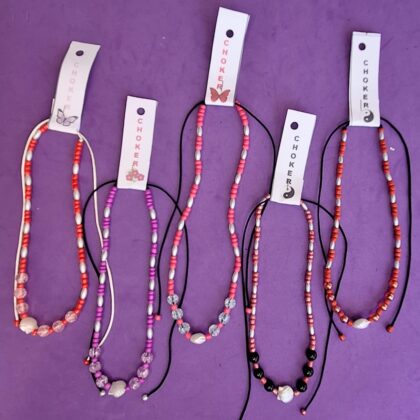 Collar Choker de mostacilla y cuentas c/ostras