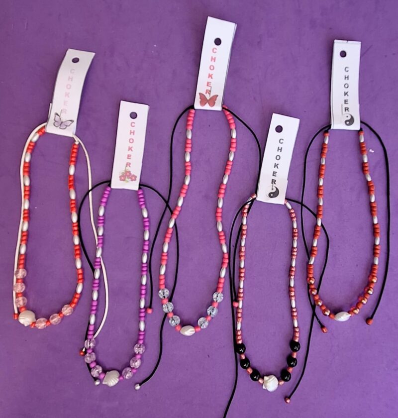 Collar Choker de mostacilla y cuentas c/ostras
