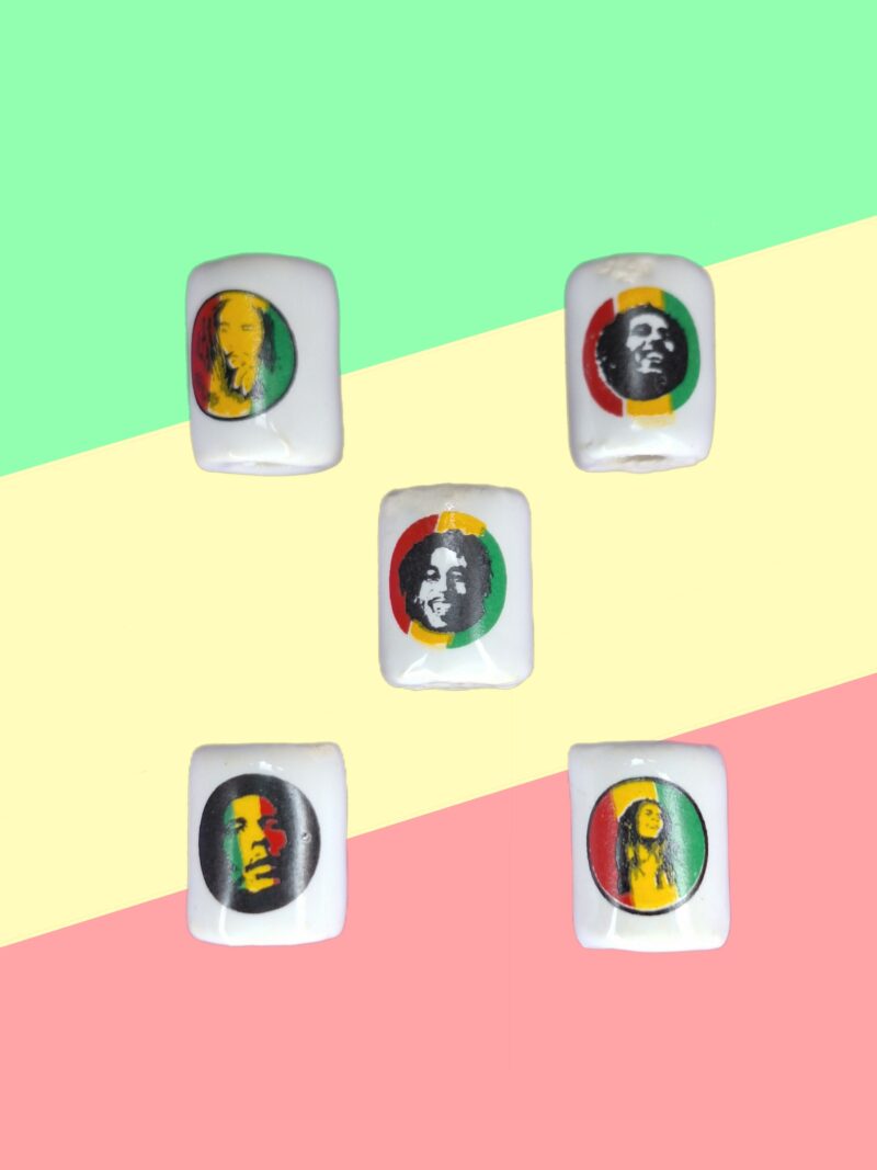 Cerámica esmaltada p/trenza "Bob Marley"