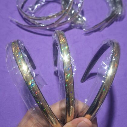 Vincha dorada lisa x12