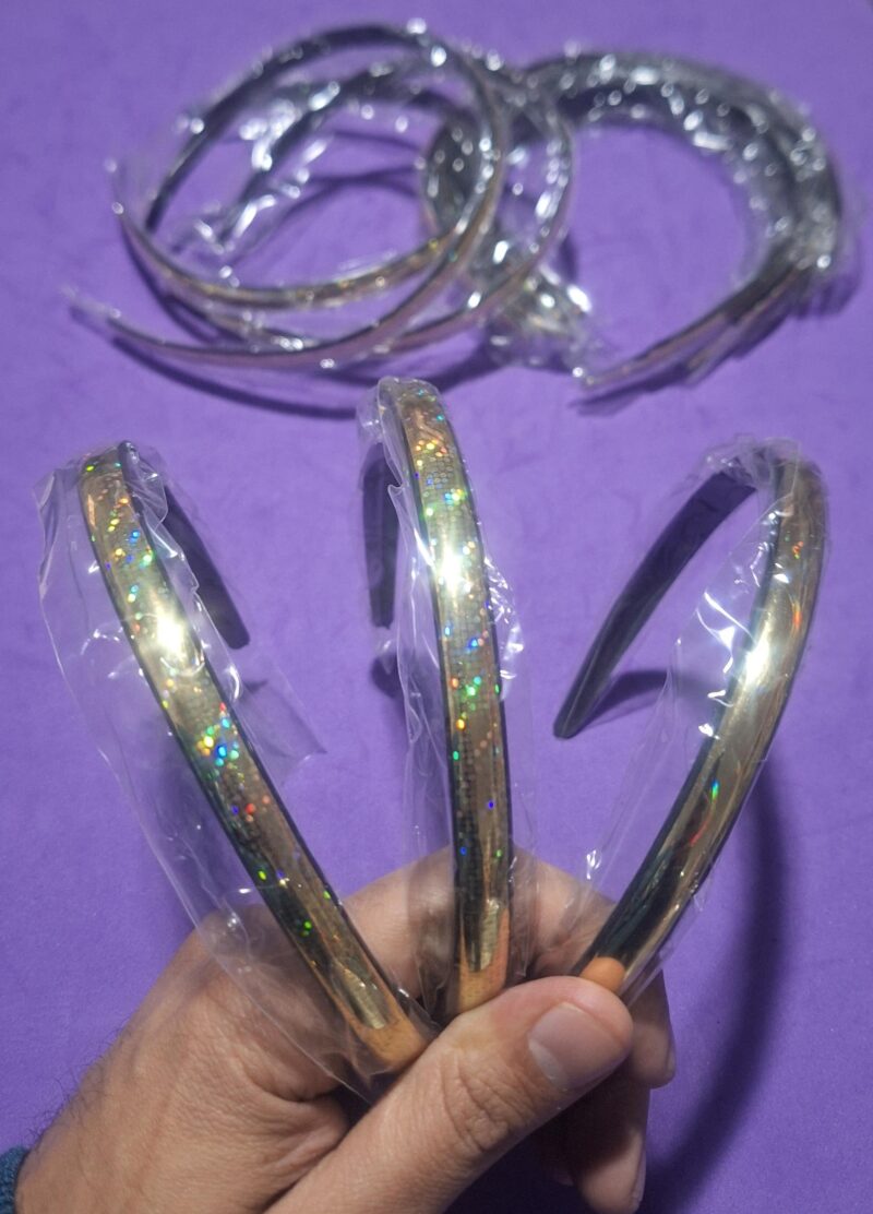 Vincha dorada lisa x12